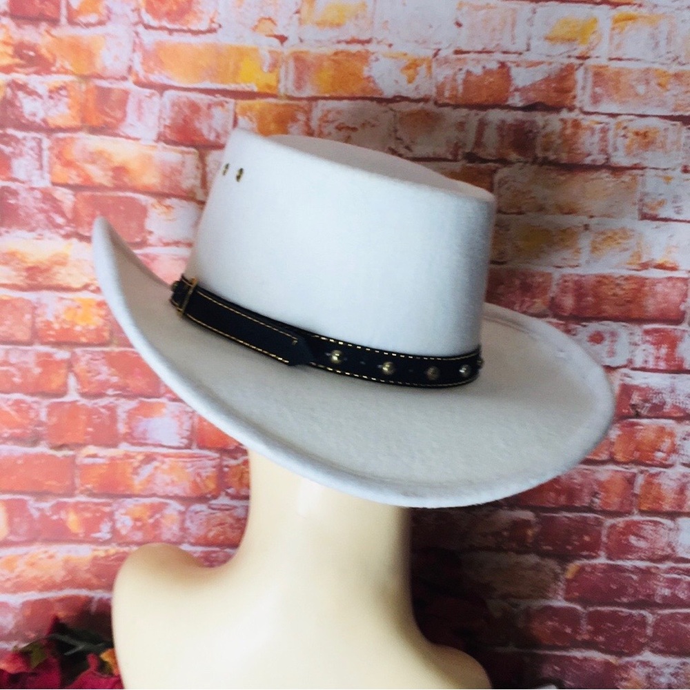 Vintage White Western Express Felted Cowboy Hat - Picture 5 of 10